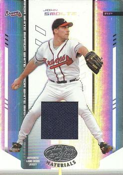 2004 Leaf Certified Materials - Mirror Fabric White #104 John Smoltz Front