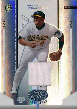 2004 Leaf Certified Materials - Mirror Fabric White #204 Miguel Tejada Front