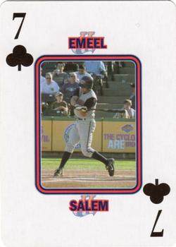 2008 NY State Lottery Hudson Valley Renegades Playing Cards #7♣ Emeel Salem Front