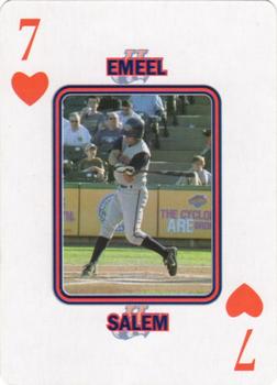 2008 NY State Lottery Hudson Valley Renegades Playing Cards #7♥ Emeel Salem Front
