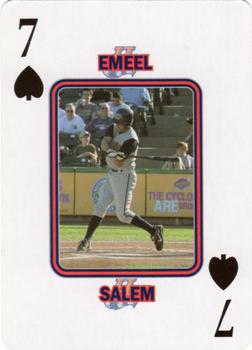 2008 NY State Lottery Hudson Valley Renegades Playing Cards #7♠ Emeel Salem Front