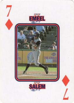 2008 NY State Lottery Hudson Valley Renegades Playing Cards #7♦ Emeel Salem Front