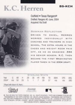 2004 Bowman Sterling #BS-KCH K.C. Herren Back