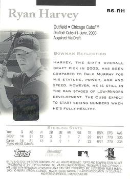 2004 Bowman Sterling #BS-RH Ryan Harvey Back