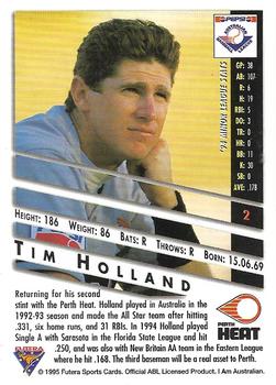1995 Futera ABL #2 Tim Holland Back