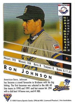1995 Futera ABL #6 Ronny Johnson Back