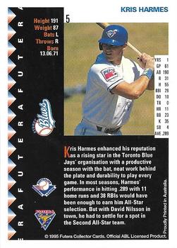1996 Futera ABL #5 Kris Harmes Back