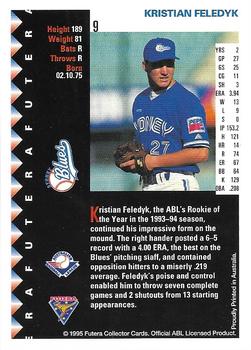 1996 Futera ABL #9 Kristian Feledyk Back