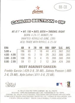 2004 Bowman's Best #BB-CB Carlos Beltran Back