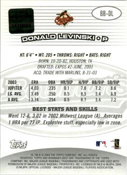 2004 Bowman's Best #BB-DL Donald Levinski Back