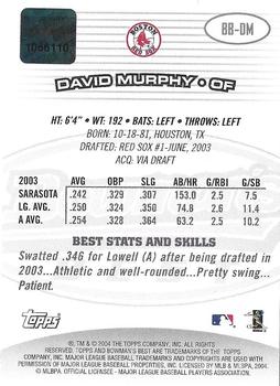 2004 Bowman's Best #BB-DM David Murphy Back