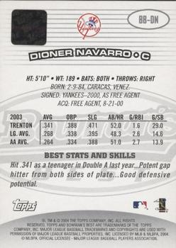 2004 Bowman's Best #BB-DN Dioner Navarro Back