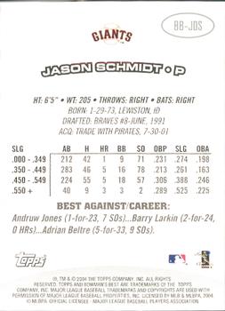 2004 Bowman's Best #BB-JDS Jason Schmidt Back