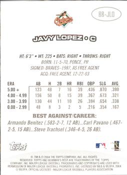 2004 Bowman's Best #BB-JLO Javy Lopez Back