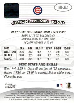 2004 Bowman's Best #BB-JSZ Jason Szuminski Back