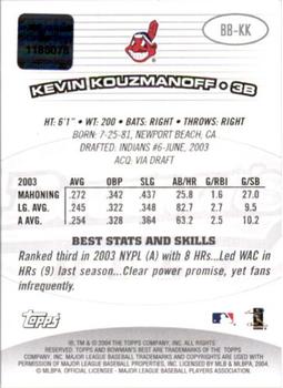 2004 Bowman's Best #BB-KK Kevin Kouzmanoff Back