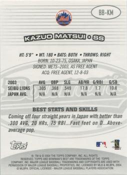 2004 Bowman's Best #BB-KM Kazuo Matsui Back