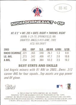 2004 Bowman's Best #BB-NG Nick Gorneault Back