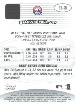 2004 Bowman's Best #BB-SH Shawn Hill Back