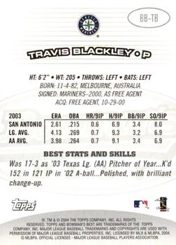 2004 Bowman's Best #BB-TB Travis Blackley Back