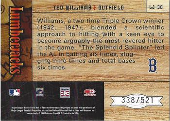 2004 Leaf Limited - Lumberjacks #LJ-36 Ted Williams Back