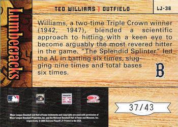 2004 Leaf Limited - Lumberjacks Black #LJ-36 Ted Williams Back