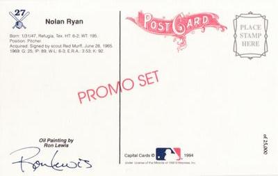 1994 Ron Lewis 1969 New York Mets 25th Anniversary Postcards #27 Nolan Ryan Back