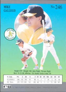 1991 Ultra #246 Mike Gallego Back