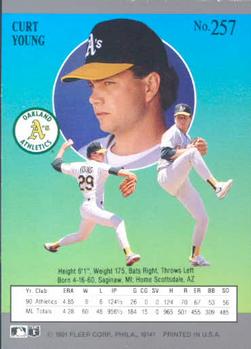 1991 Ultra #257 Curt Young Back