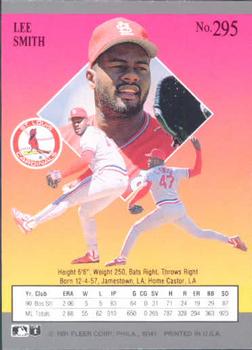 1991 Ultra #295 Lee Smith Back