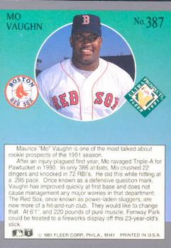1991 Ultra #387 Mo Vaughn Back
