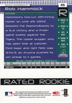 2004 Donruss #45 Rob Hammock Back