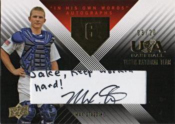 2008 Upper Deck USA Baseball Box Set - Youth National Team In His Own Words Signatures #YI-16 Max Stassi Front