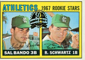 2016 Topps Heritage - 50th Anniversary Buybacks #33 Athletics 1967 Rookie Stars (Sal Bando / Randy Schwartz) Front