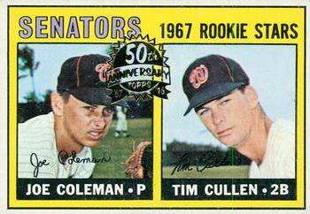 2016 Topps Heritage - 50th Anniversary Buybacks #167 Senators 1967 Rookie Stars (Joe Coleman / Tim Cullen) Front
