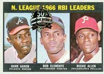 2016 Topps Heritage - 50th Anniversary Buybacks #242 National League 1966 RBI Leaders (Hank Aaron / Bob Clemente / Richie Allen) Front
