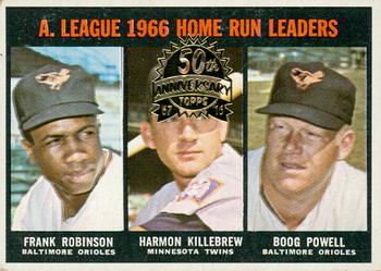 2016 Topps Heritage - 50th Anniversary Buybacks #243 American League 1966 Home Run Leaders (Frank Robinson / Harmon Killebrew / Boog Powell) Front