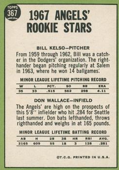 2016 Topps Heritage - 50th Anniversary Buybacks #367 Angels 1967 Rookie Stars (Bill Kelso / Don Wallace) Back