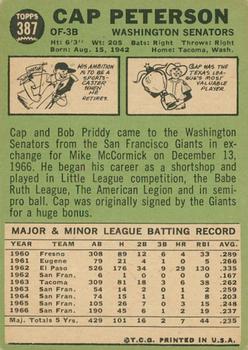 2016 Topps Heritage - 50th Anniversary Buybacks #387 Cap Peterson Back