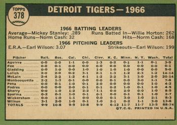2016 Topps Heritage - 50th Anniversary Buybacks #378 Detroit Tigers Back