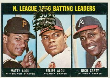 2016 Topps Heritage - 50th Anniversary Buybacks #240 National League 1966 Batting Leaders (Matty Alou / Felipe Alou / Rico Carty) Front