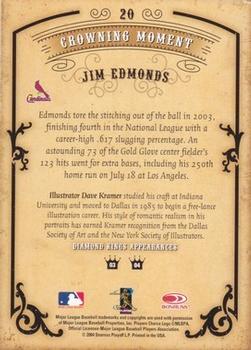 2004 Donruss Diamond Kings #20 Jim Edmonds Back