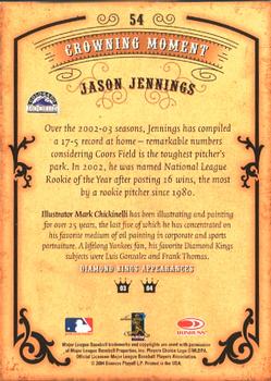 2004 Donruss Diamond Kings #54 Jason Jennings Back