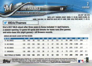 2018 Topps Chrome #7 Eric Thames Back