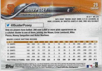 2018 Topps Chrome #29 Buster Posey Back