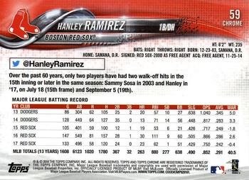 2018 Topps Chrome #59 Hanley Ramirez Back