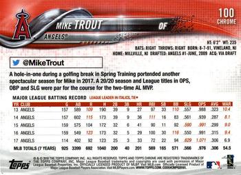 2018 Topps Chrome #100 Mike Trout Back