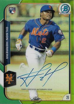2015 Bowman - Chrome Rookie Autographs Green Refractor #BCAR-DH Dilson Herrera Front