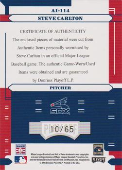 2004 Playoff Absolute Memorabilia - Absolutely Ink Combo Material #AI-114 Steve Carlton Back