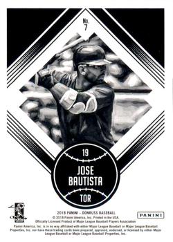 2018 Donruss - Teal #7 Jose Bautista Back